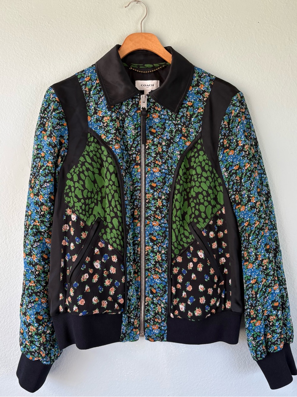 Coach 1941 Silk Floral Bomber Jacket